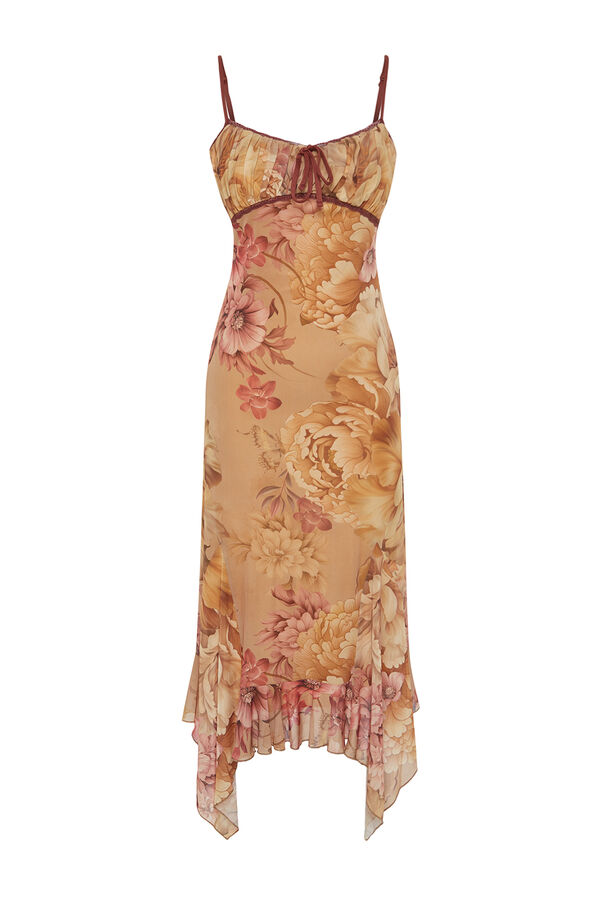 Trendyol Vestido midi detalle lazo blanco