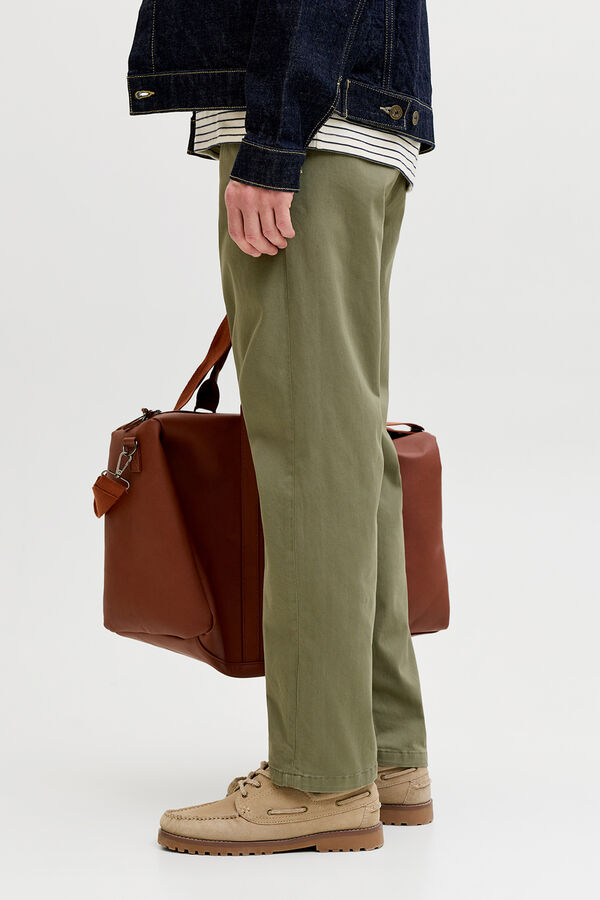 Jack & Jones Pantal&oacute;n chino relaxed tiro medio verde