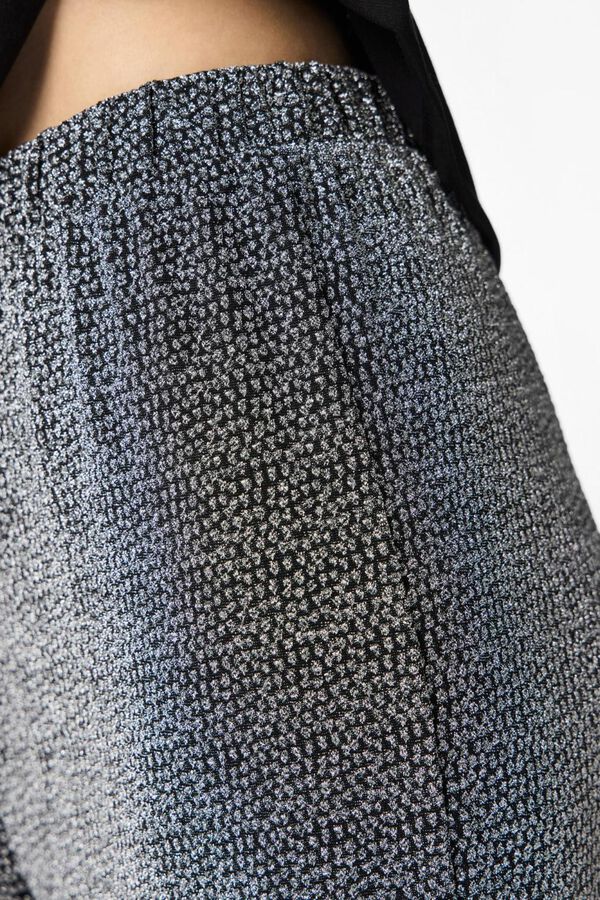 Pieces Lurex wide trousers grey