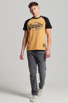 Springfield Organic cotton T-shirt with raglan sleeves and Vintage Logo golden