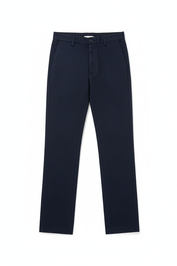 Springfield Pantalon structur&eacute; comfort fit bleu