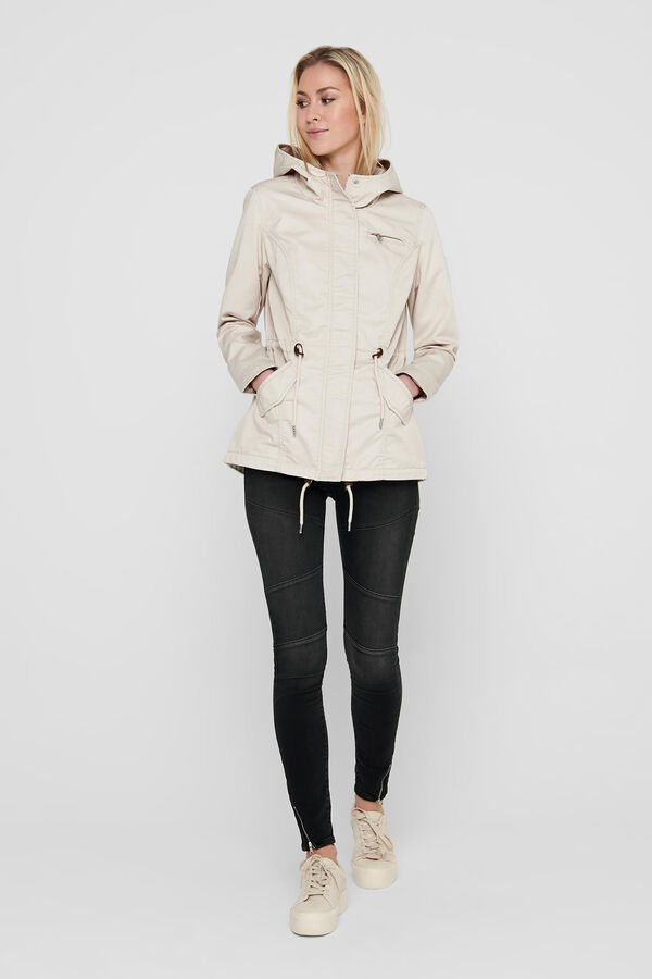 Springfield Hooded parka with gathered waist gray