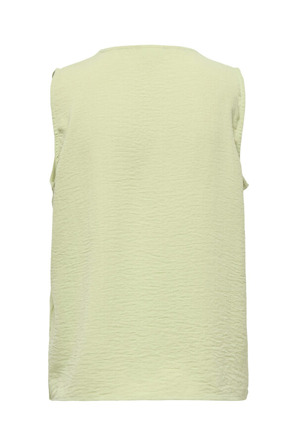 JDY Sleeveless front pleat blouse green