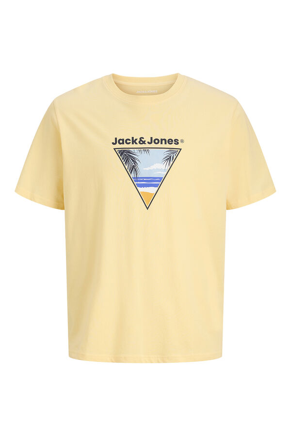Jack & Jones Camiseta manga corta de algod&oacute;n amarillo