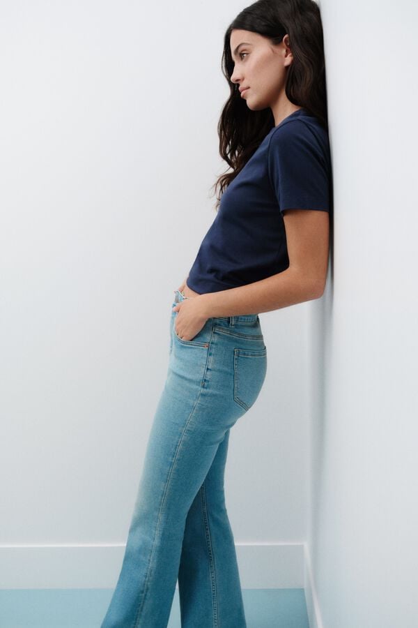 Springfield Jeans bootcut flare tiro bajo azul