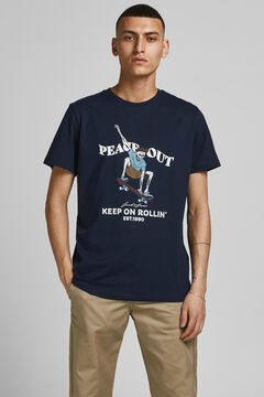 Springfield Skull cotton T-shirt marineblau