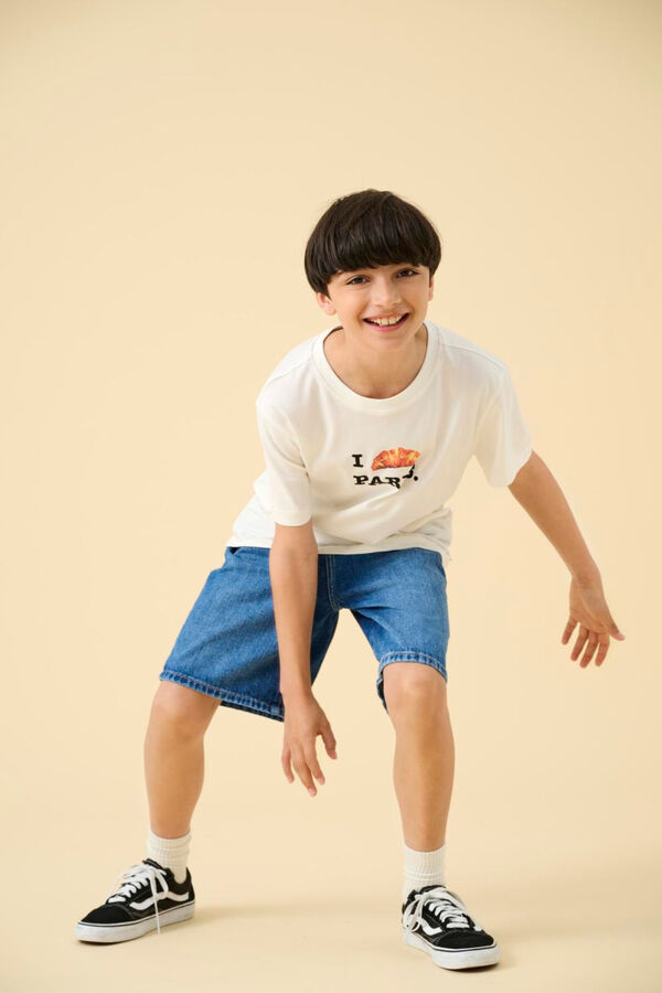 Only & Sons Junior Short denim de corte holgado azul