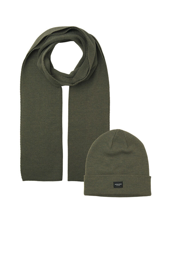 Jack & Jones Beanie and scarf set nude