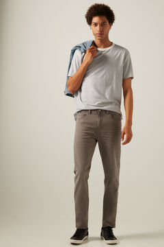 Springfield Slim fit washed 5-pocket coloured trousers gray