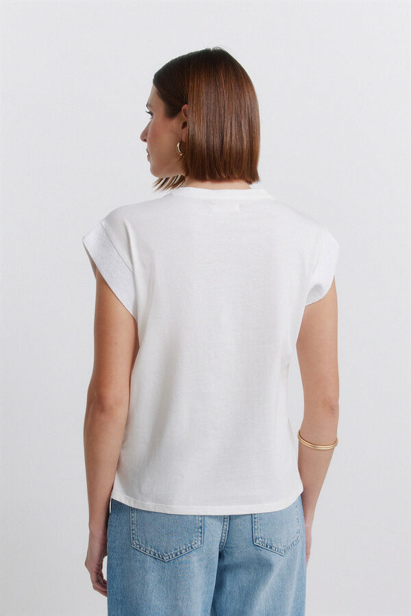 Springfield Sequin short sleeve T-shirt brown