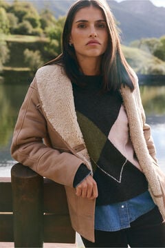 Springfield Suede-effect double-faced coat
