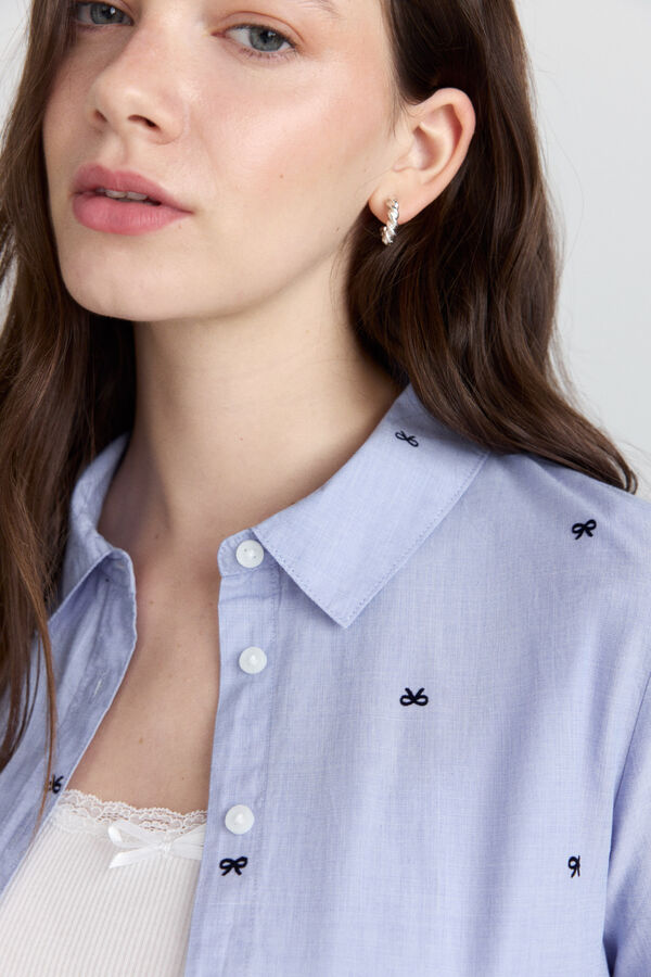Springfield Embroidered pattern shirt blue