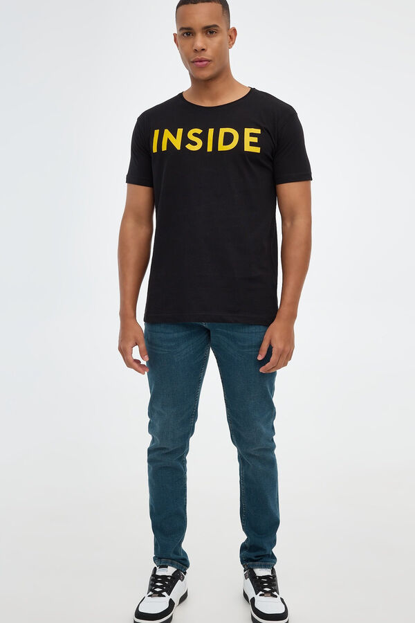 Springfield T-shirt básica print logo preto