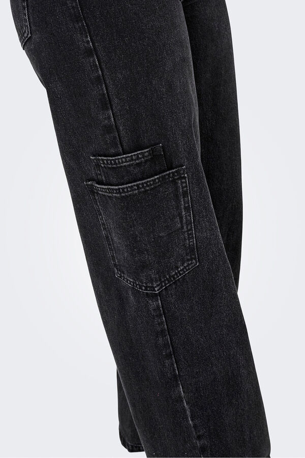 Only Jeans wide cargo negro
