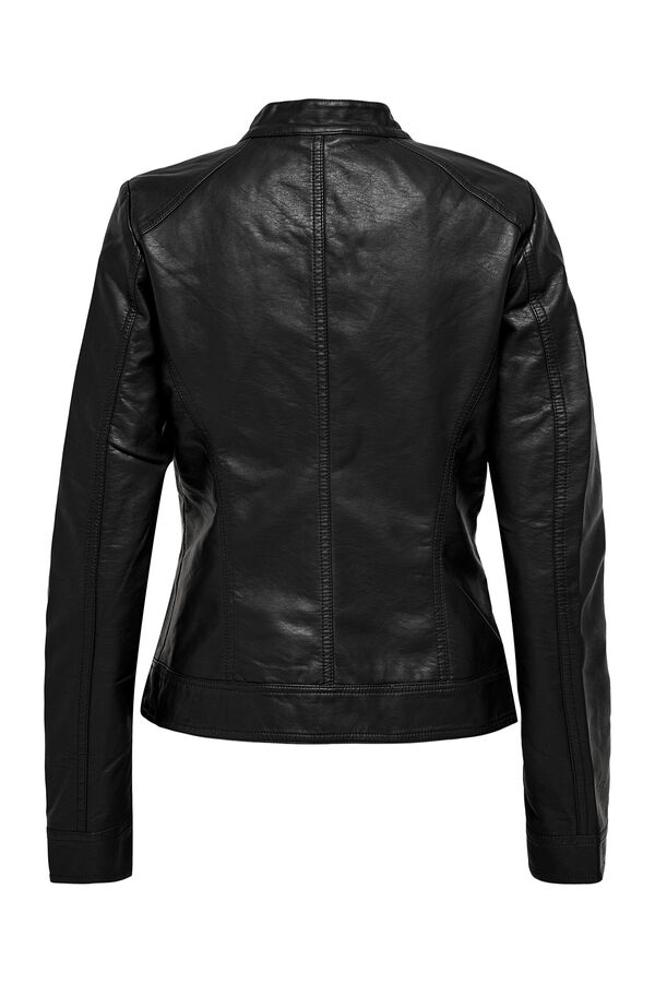 Only Bikerjacke aus veganem Leder Schwarz