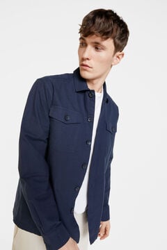 Springfield Oxford overshirt with pockets blue
