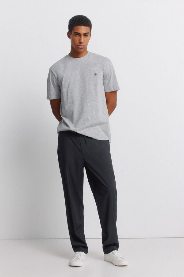 Springfield T-shirt basique en viscose gris