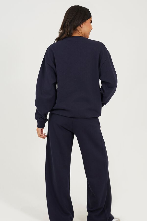 Brave Soul Sudadera con bordado frontal azul