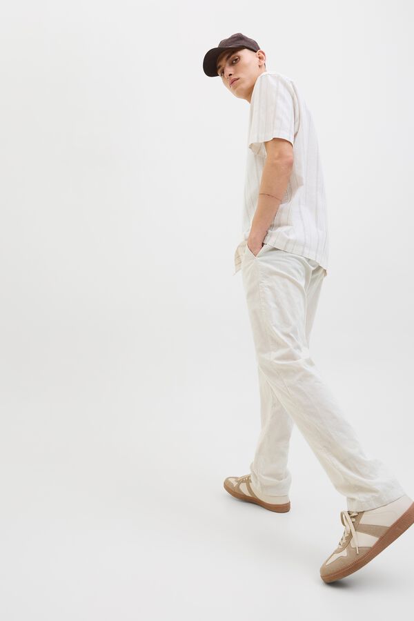 Jack & Jones Linen relaxed fit trousers grey