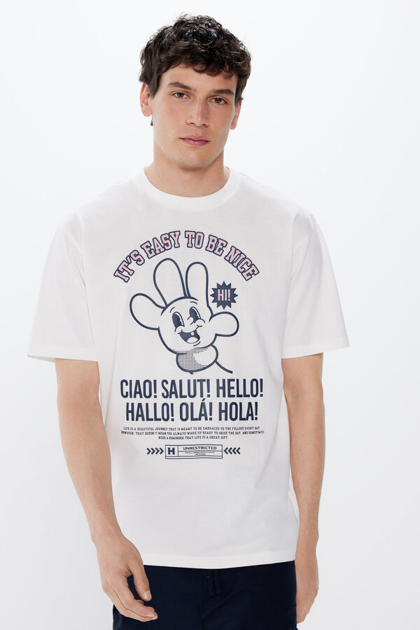 Springfield Hello T-shirt ecru