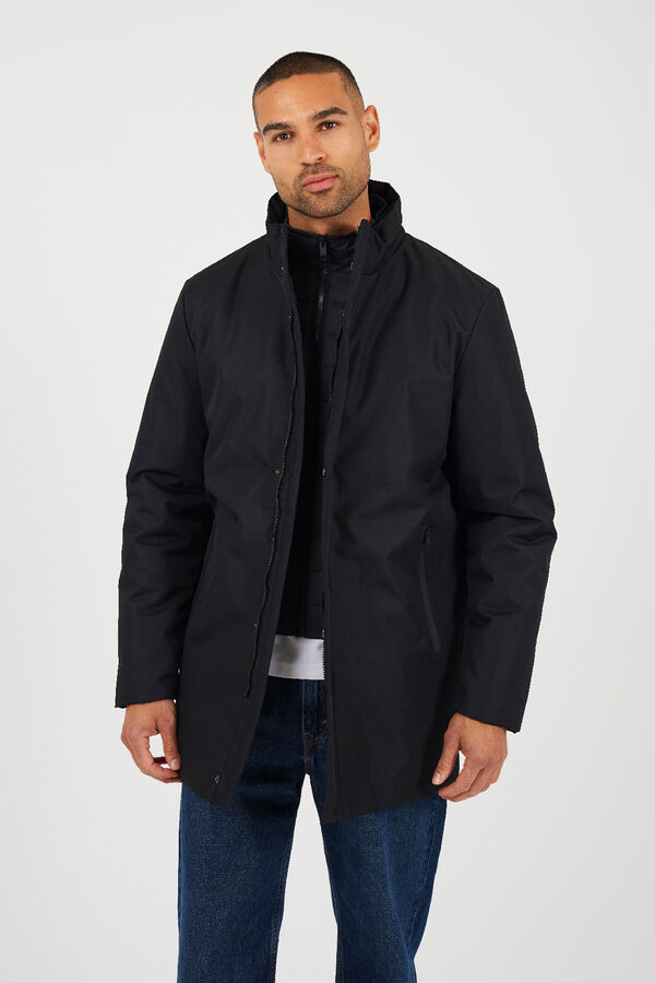 Brave Soul Abrigo con doble capa negro