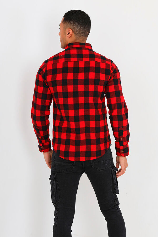 Springfield Checked flannel shirt royal red