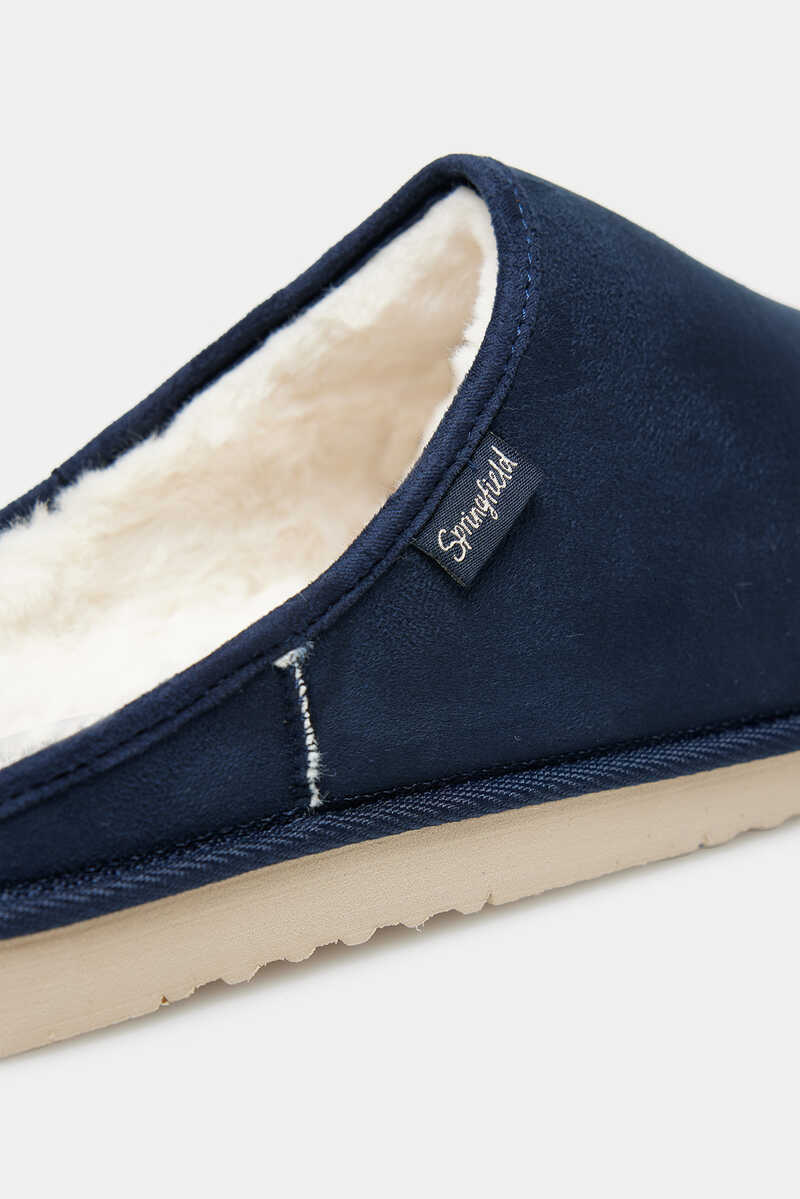 Springfield Faux suede slippers bluish