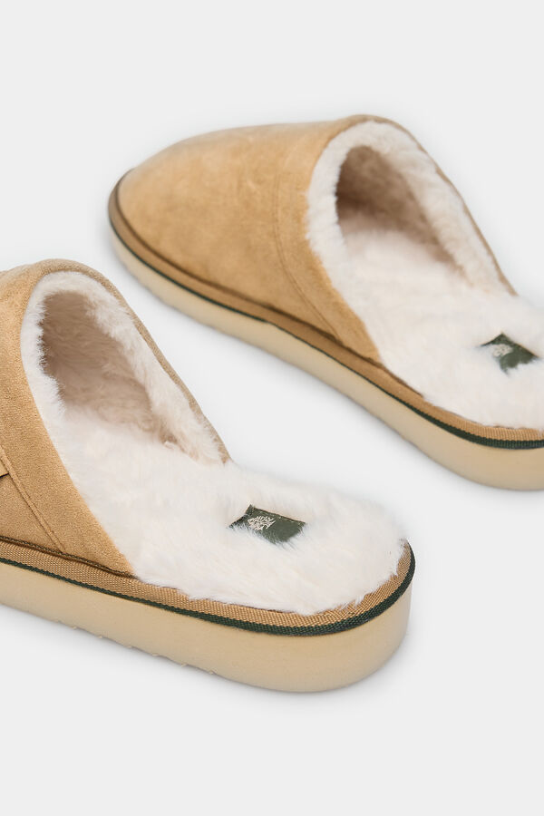 Springfield Backless house slipper with ribbon braonsiva