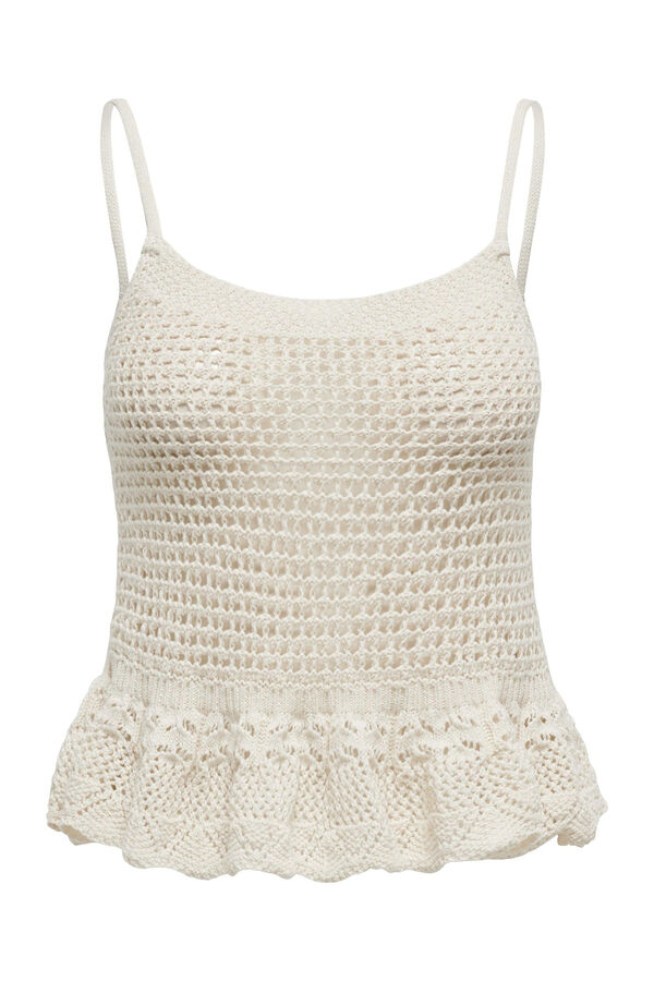 Only crochet straps top  grey