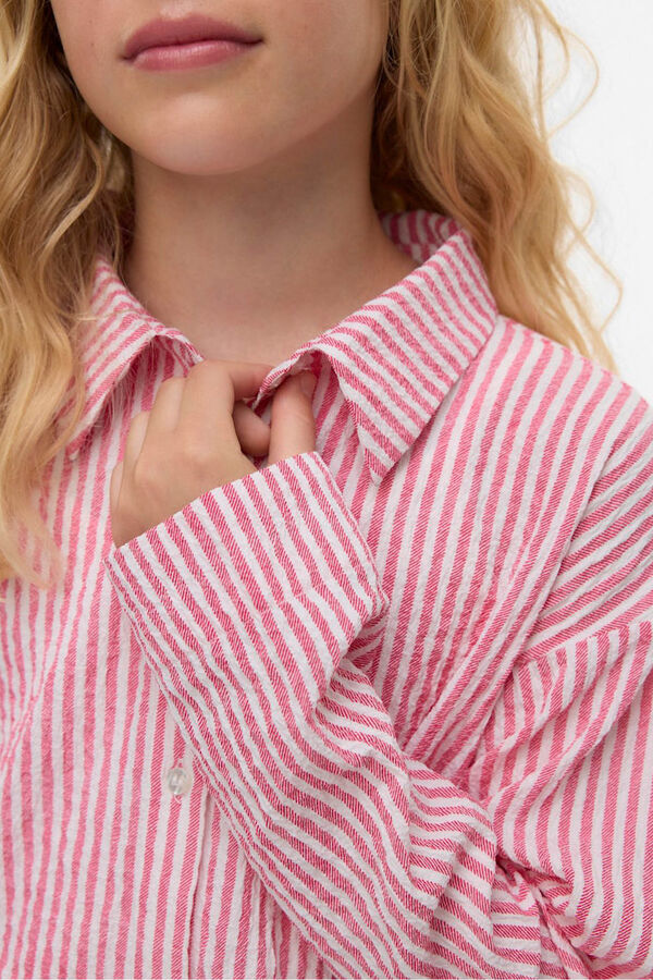 Vero Moda Girl Long sleeve lapel collar shirt pink