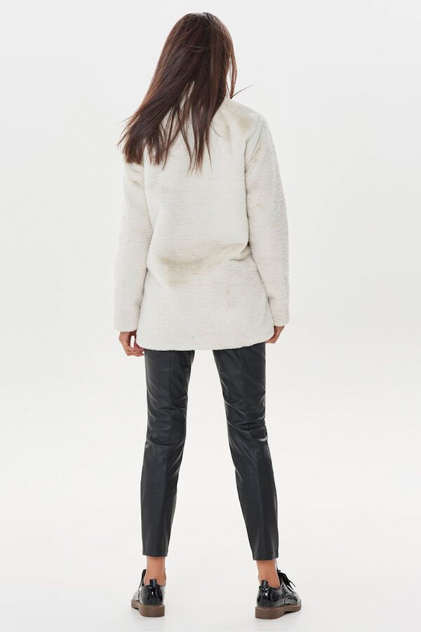 Only Sobretudo de pele sintética bege