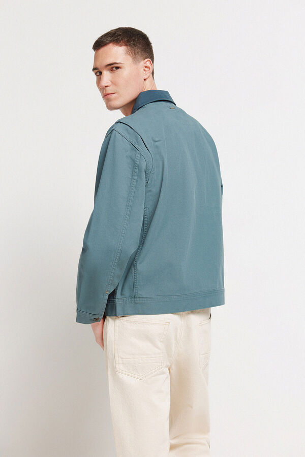Springfield Cotton contrast washed jacket blue