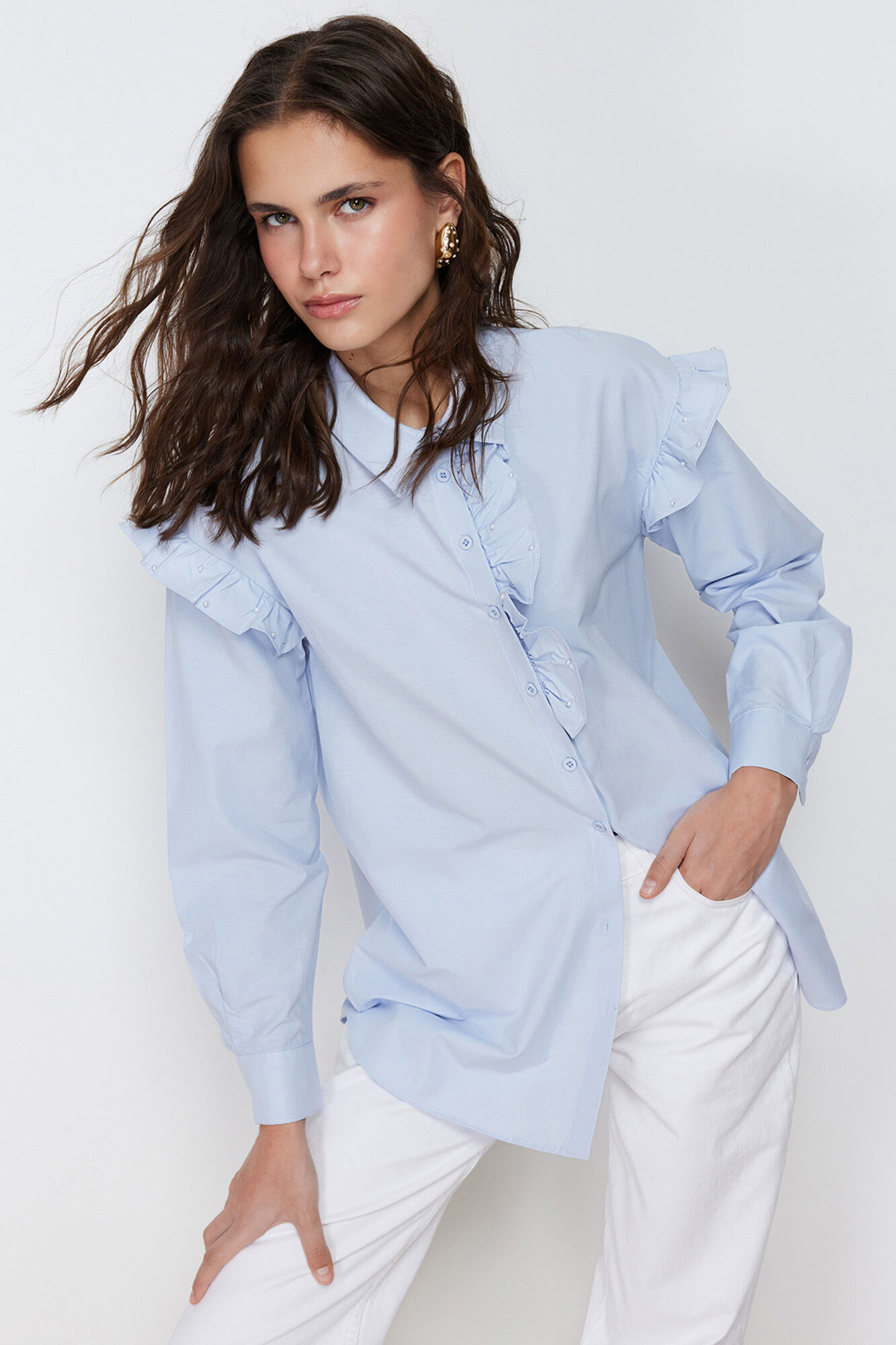 Trendyol Camisa con perlas