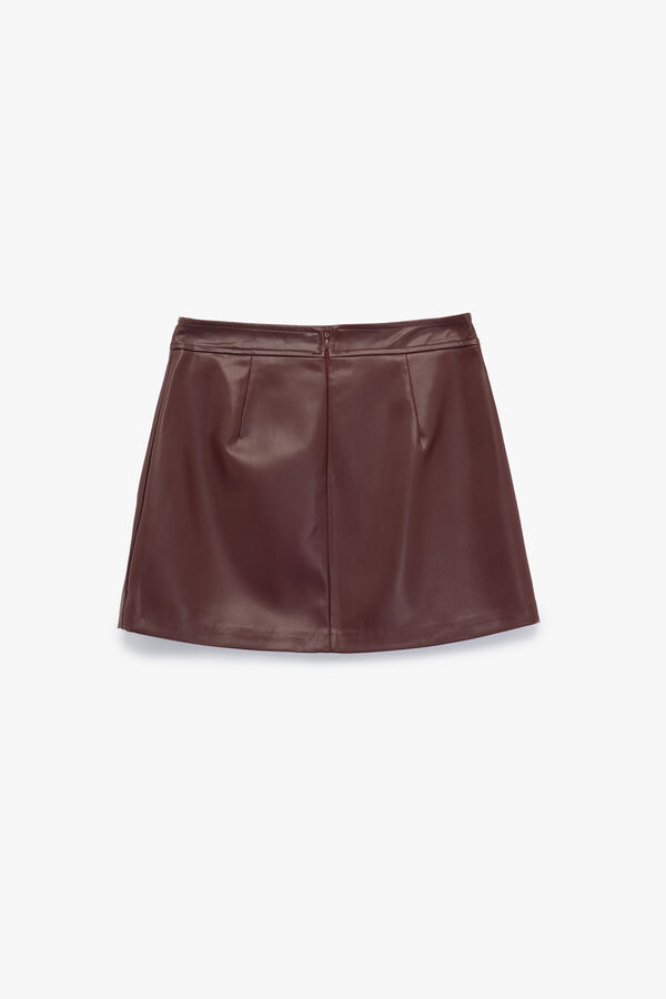 Koton Leather-effect miniskirt red