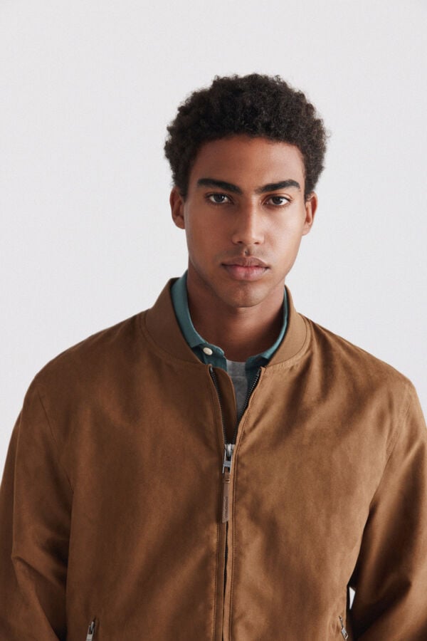 Springfield Faux suede jacket grey