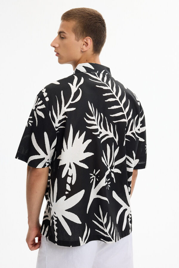 Inside Printed short sleeve shirt black