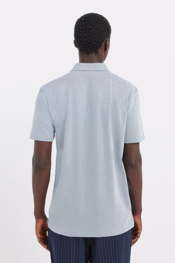 Springfield Plain slim fit polo shirt blue