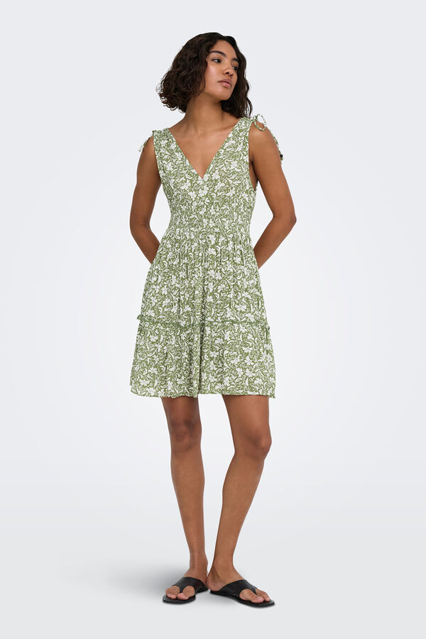 Only Floral print short dress green