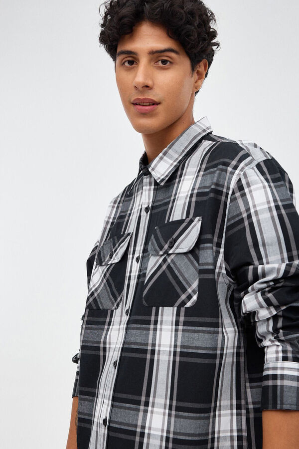 Inside Checkered Shirt black