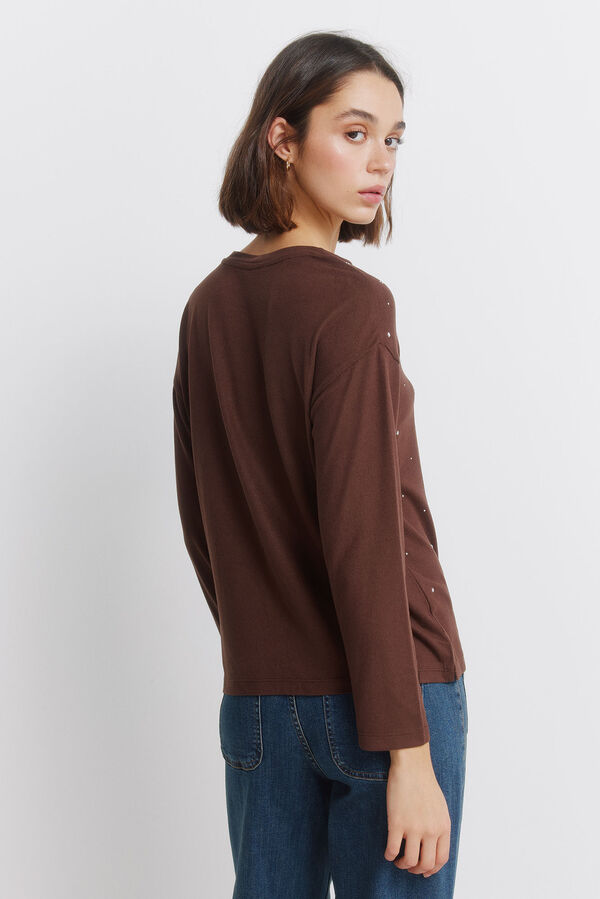 Springfield Front studded T-shirt nude