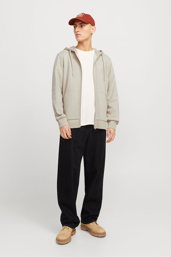 Jack & Jones Sudadera b&aacute;sica cremallera gris