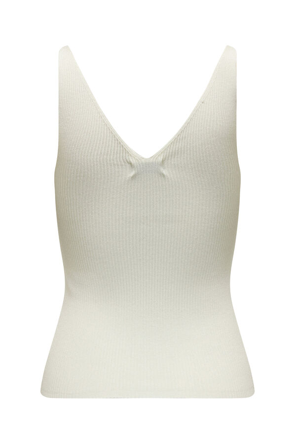 JDY Camiseta tirantes punto blanco