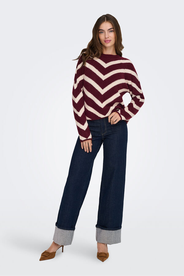 Only Camisola com estampado geométrica rosa