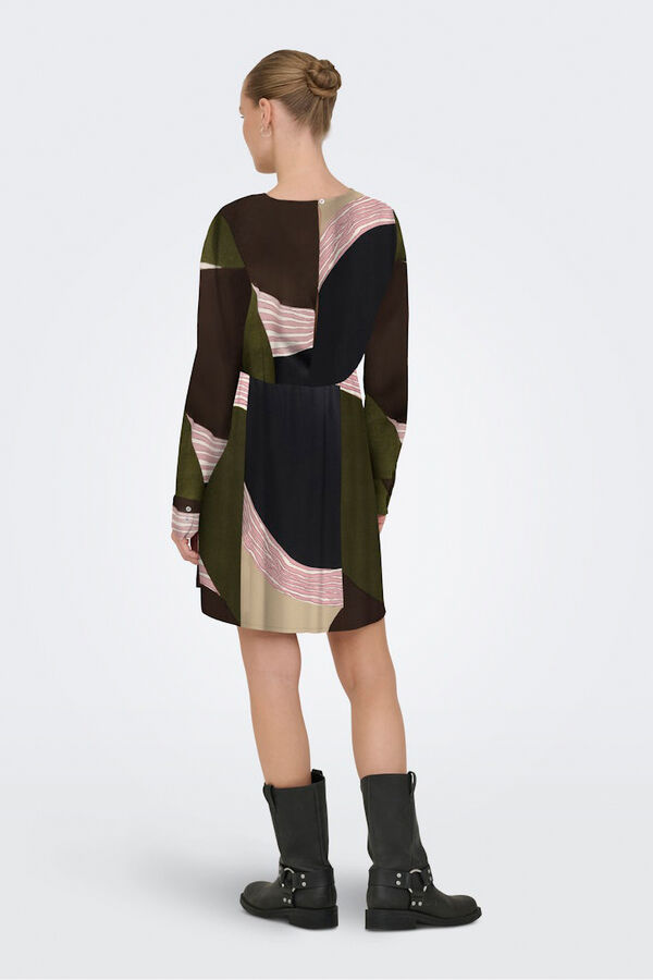 Only Short satin-finish short dress green