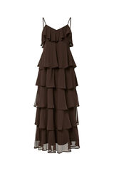 Pieces Vestido largo marr&oacute;n