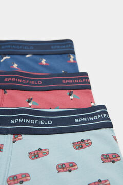 Springfield Pack 3 boxers motivos surf morado