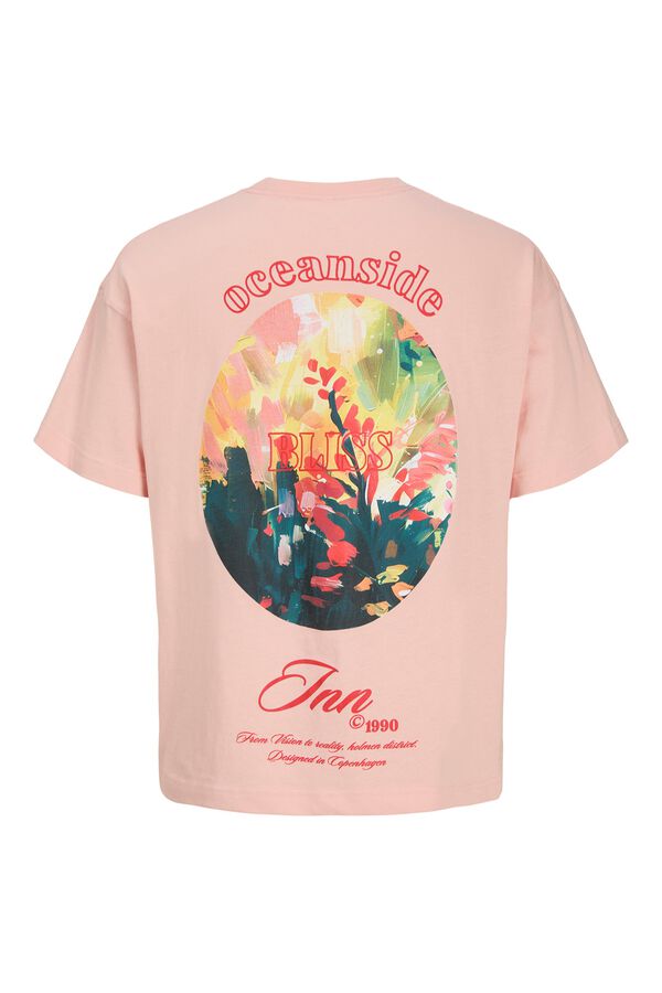 Jack & Jones Camiseta loose algod&oacute;n rosa
