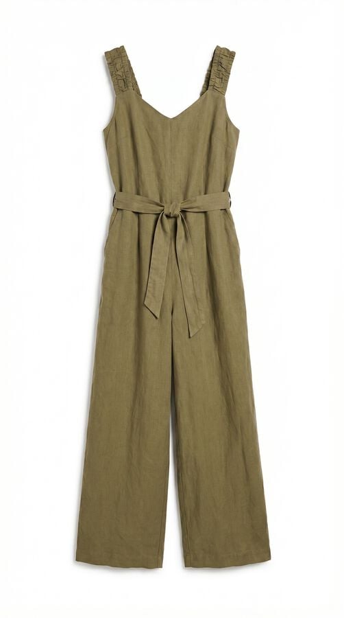 Springfield Linen elasticated strap jumpsuit printed