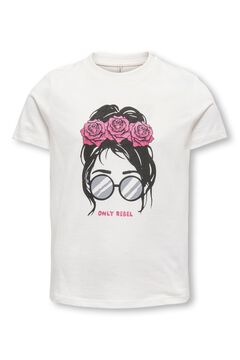 Only Girls Camiseta de manga corta con estampado frontal