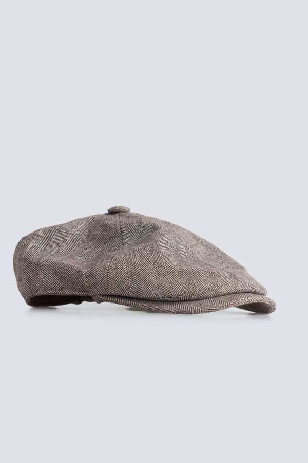 Springfield Wool blend flat cap brown